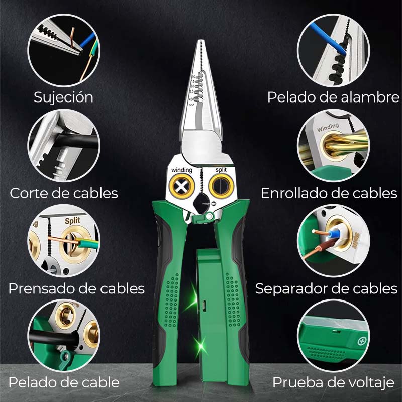 🔥Tijeras pelacables multifuncionales 8 en 1 con prueba eléctrica
