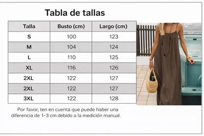 Vestido Luna Backless Largo Sin Espalda con Tirantes Ajustables