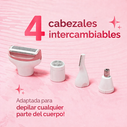 Depilador 4 en 1 DermaFlex – Elimina el vello fácil y sin dolor
