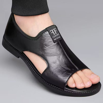 Sandalias de 48 yardas grandes para hombres 2025 explosión de verano para hombres zapatos de cuero de ocio antideslizantes