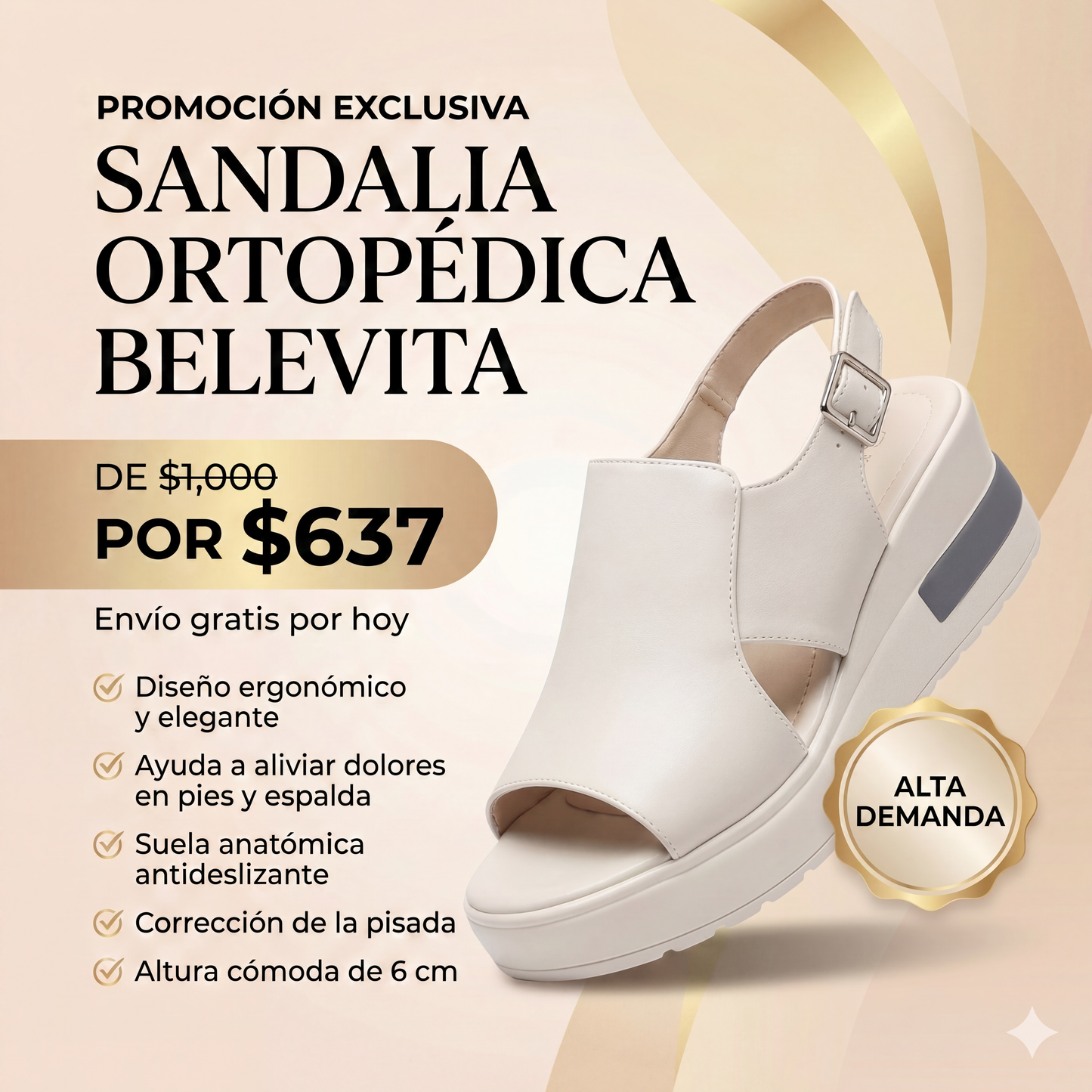 Sandalia Ortopédica Anatomica Belevita - Elegancia y Comodidad
