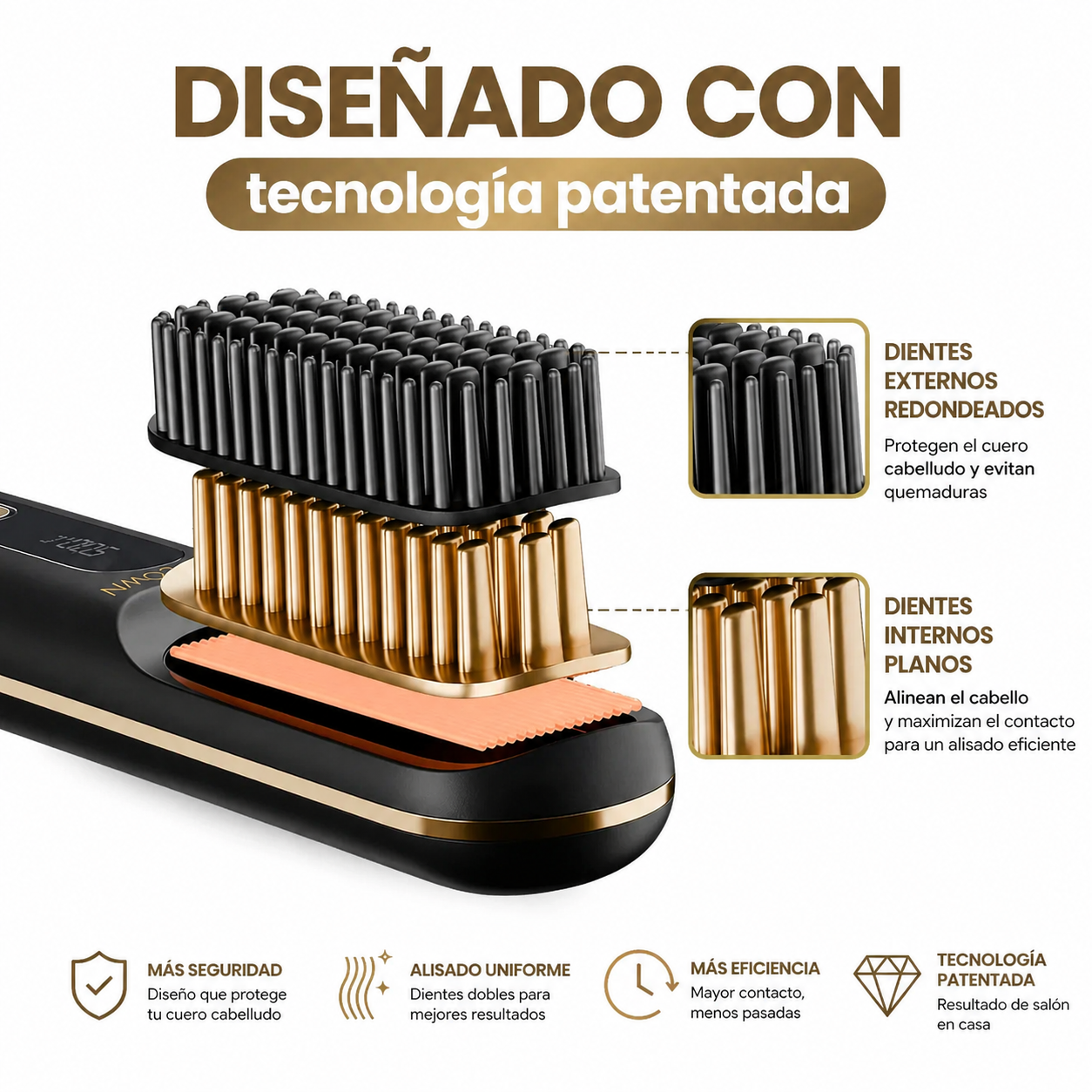 Cepillo Alisador Portátil BeautyMax – Resultados de salón en casa