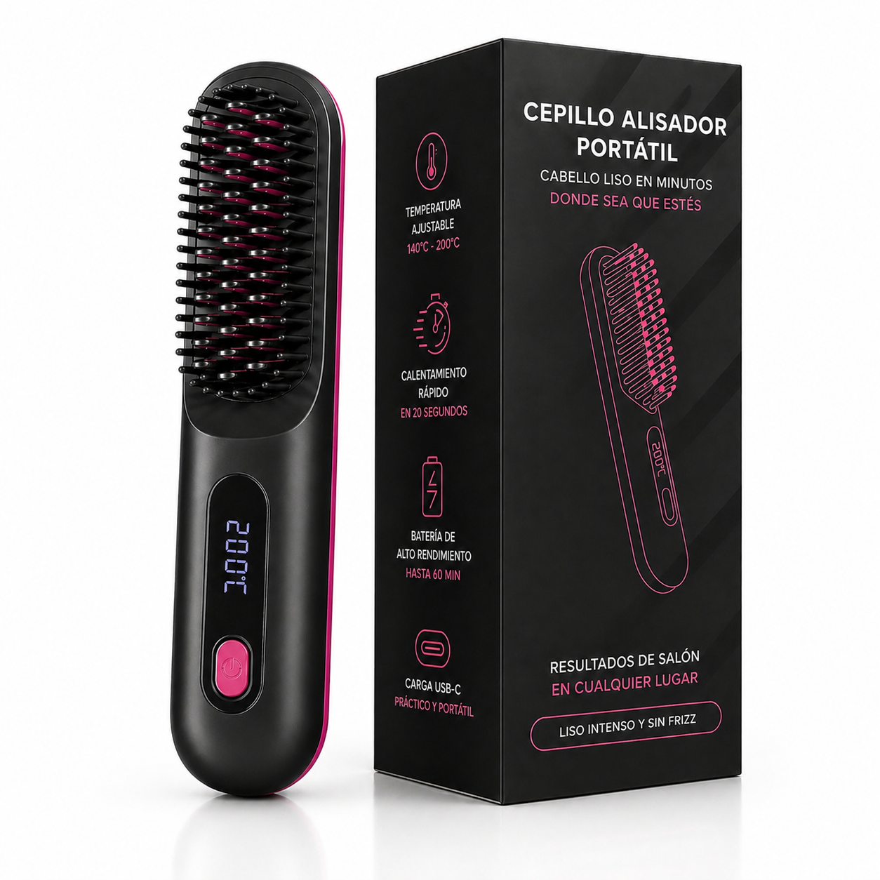 Cepillo Alisador Portátil BeautyMax – Resultados de salón en casa