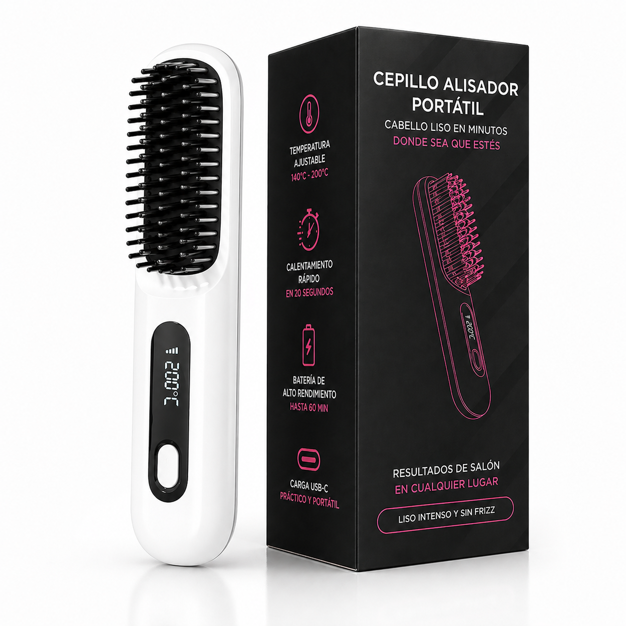 Cepillo Alisador Portátil BeautyMax – Resultados de salón en casa