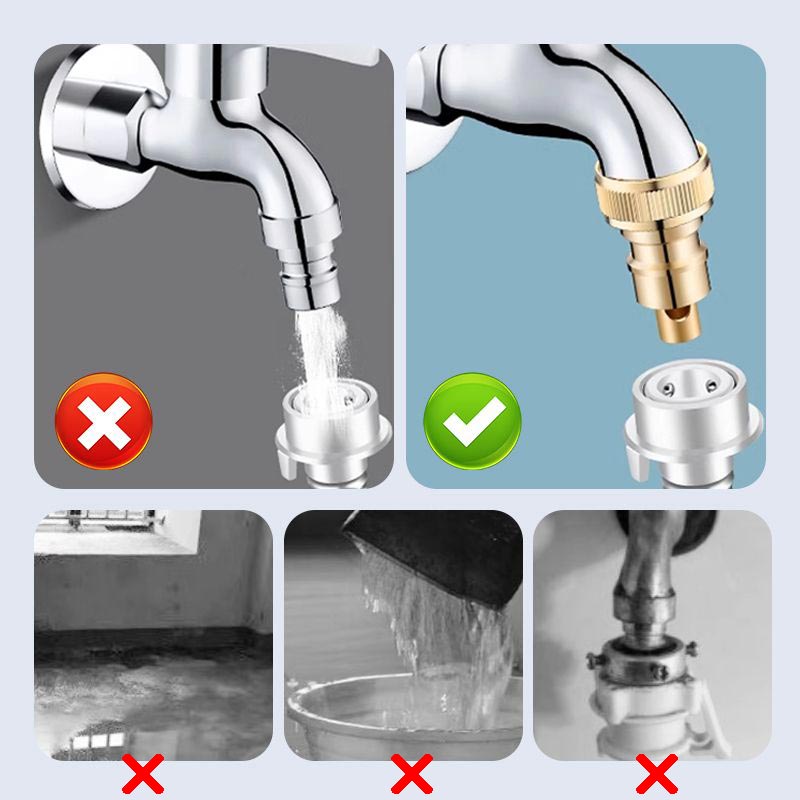 Conector automático de parada de agua para lavadora